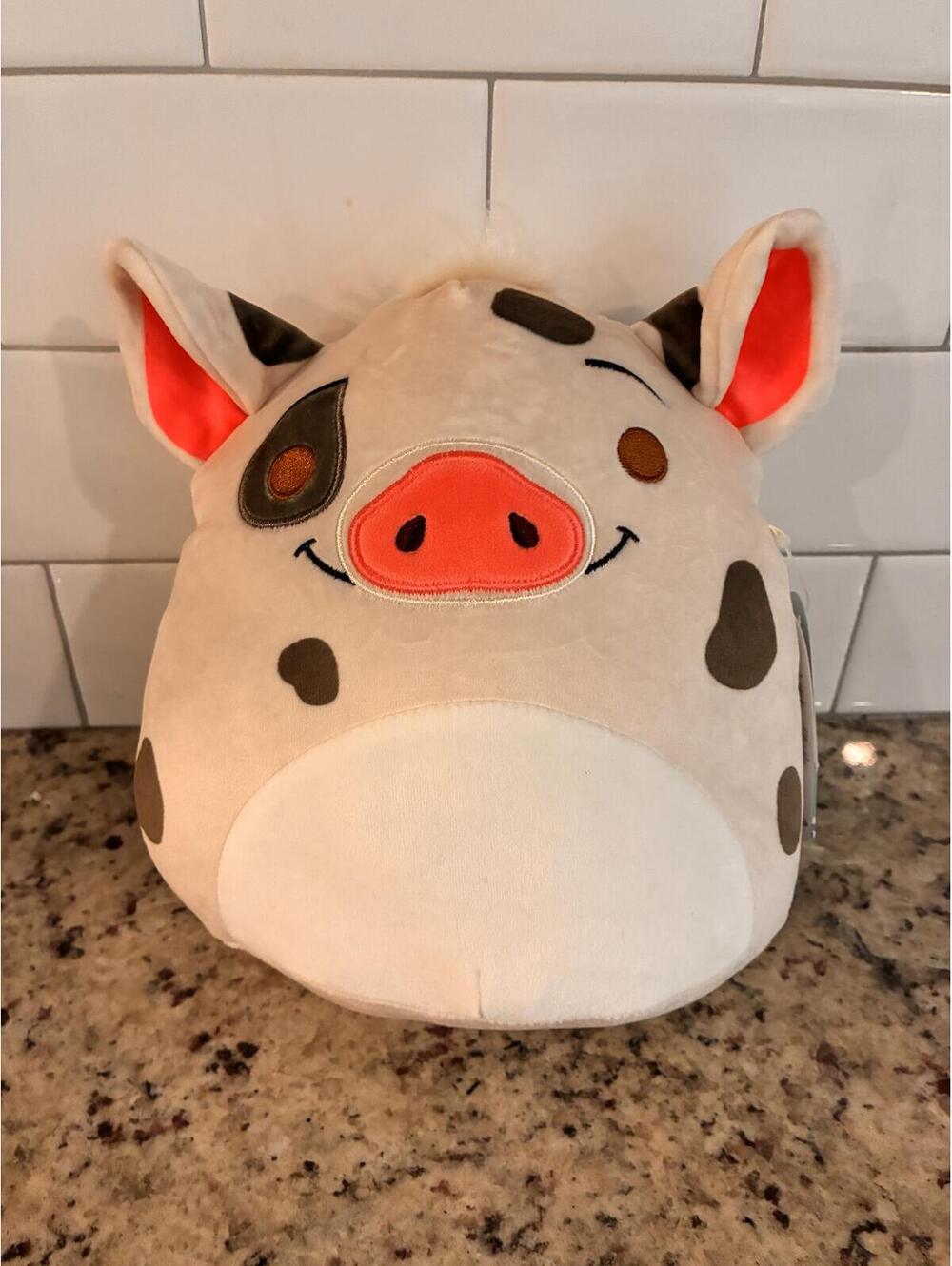 Original Squishmallows Disney Pua the Cow Plush Toy with Tags, 8 inch